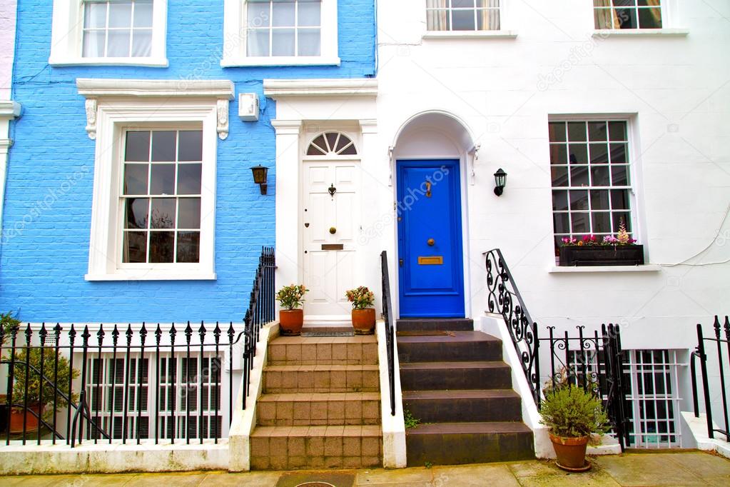 notting hill in  england old suburban     wall door 