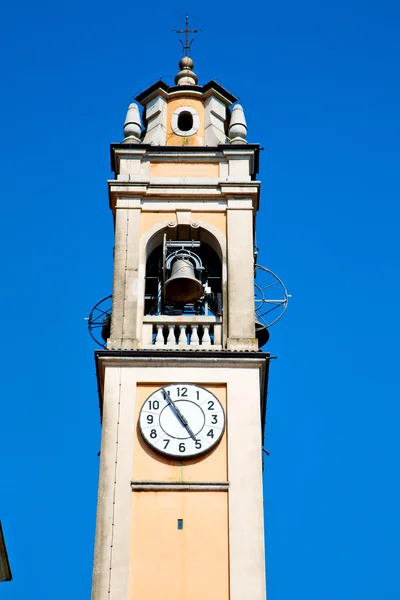 Ancien clock tower in  old  stone and bell — Stock Photo, Image