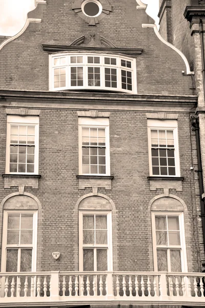 window in europe london old red brick wall and      historical