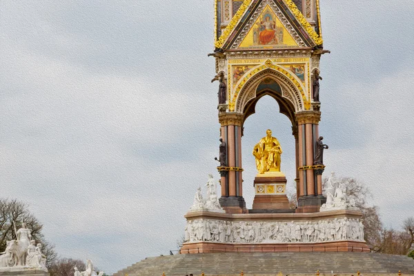 Albert pomník v Londýně kingdome Anglie a staré konstrukce — Stock fotografie