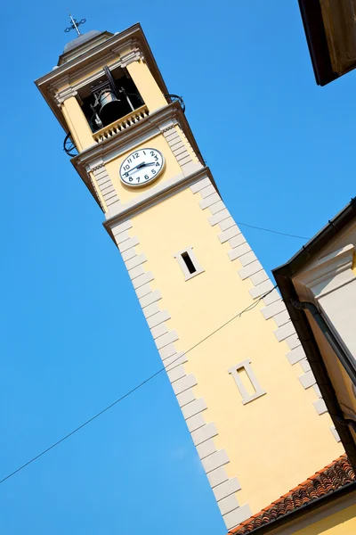 Ancien clock tower in  europe old  stone  bell — Stock Photo, Image
