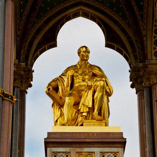 在伦敦阿尔伯特纪念碑英格兰王国和老建筑 — 图库照片
