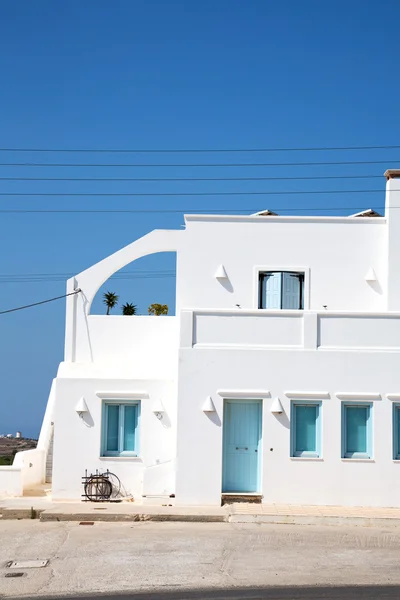 House in santorini greece   white and blue — Stock Photo, Image