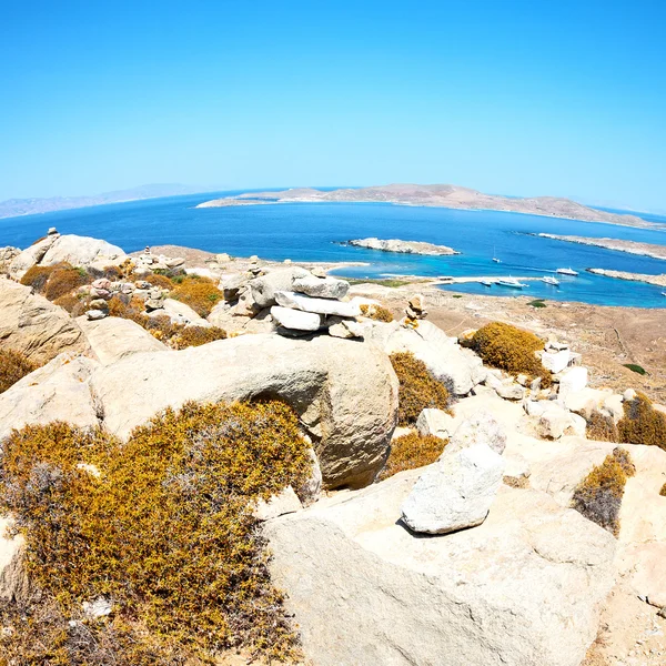 Tempio in delos greco l'acropoli storica e rovina vecchia si — Foto Stock