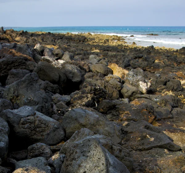 W lanzarote wyspy pianki rock Hiszpania krajobraz kamień — Zdjęcie stockowe