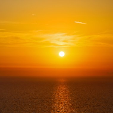 Santorini Yunanistan günbatımı ve gökyüzü Akdeniz Kızıldeniz