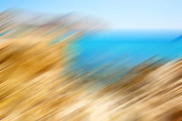 Na grécia a ilha mykonos mar de rocha e praia céu azul — Fotografia de Stock