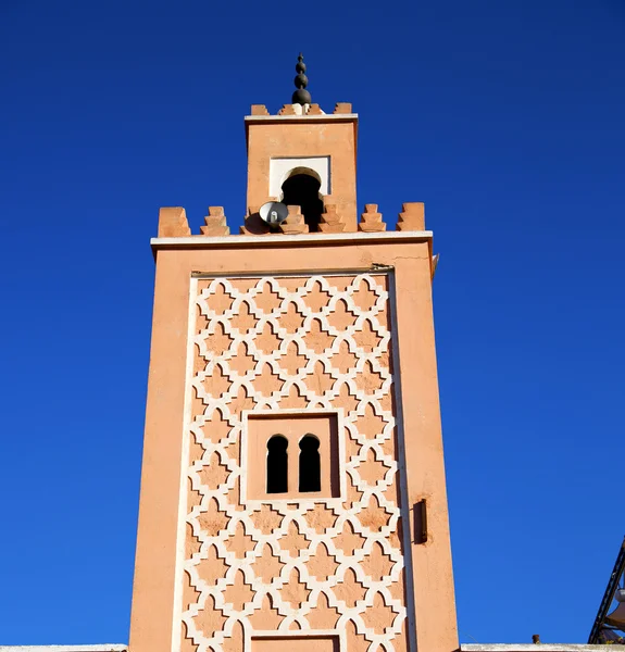 Dalam maroc africa minaret dan langit biru — Stok Foto