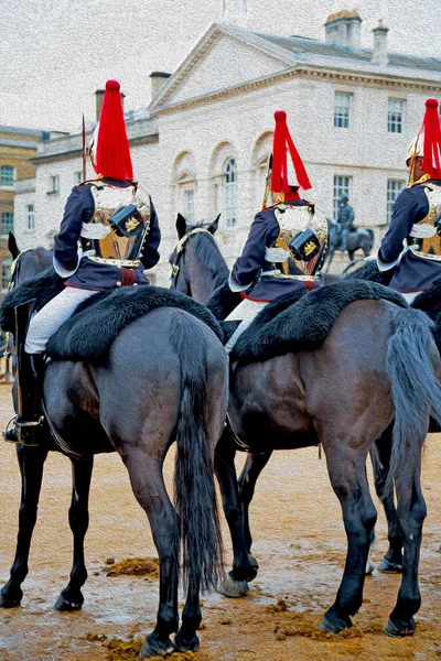 En Londres caballo de Inglaterra y caballería para la reina —  Fotos de Stock