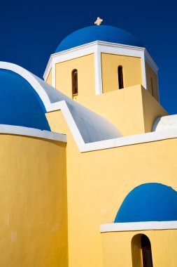 Santorini Yunanistan eski yapılar ve gökyüzü