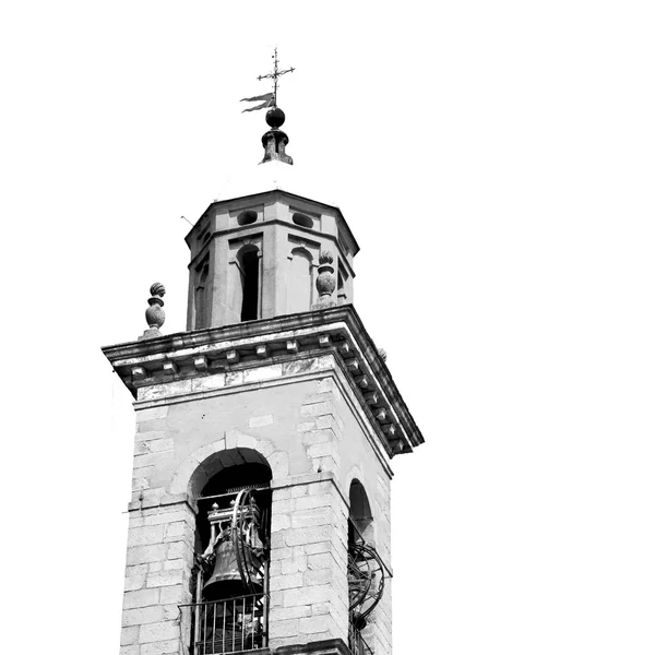 Monumento torre relógio em itália europa pedra velha e sino — Fotografia de Stock