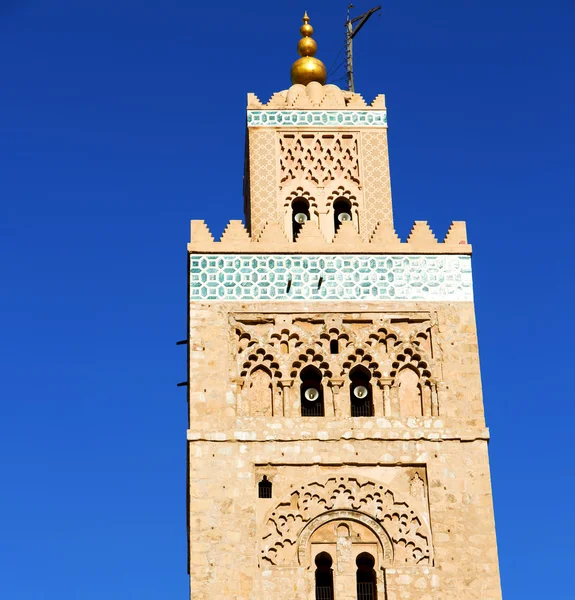 In maroc africa minaret and the blue    sky — Stock Photo, Image