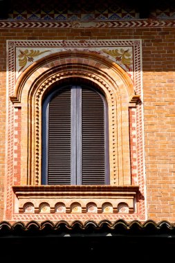 turuncu milano eski pencere tuğla soyut gr kapalı