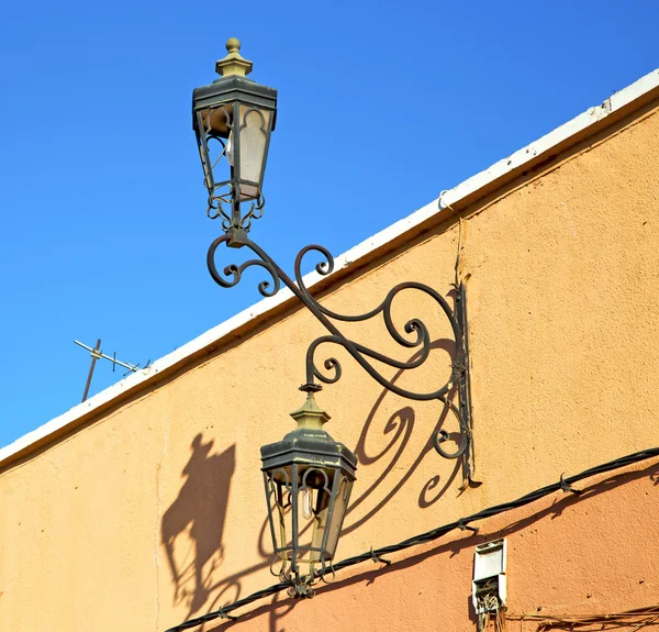 Street lamp in morocco africa old lantern   the outdoors and de — Stock Photo, Image