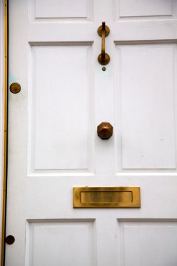 Londra antika kahverengi pirinç çivi kolu ve 