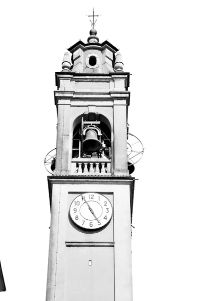 Antien torre relógio na Itália Europa pedra velha e sino — Fotografia de Stock