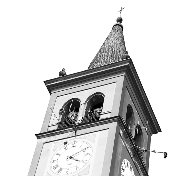 Antien torre relógio na Itália Europa pedra velha e sino — Fotografia de Stock