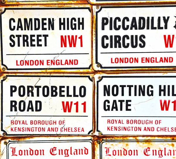Icona strada del segnale a Londra Inghilterra europa vecchio trasporto — Foto Stock