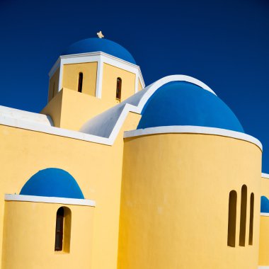 Santorini Yunanistan eski yapılar ve gökyüzü