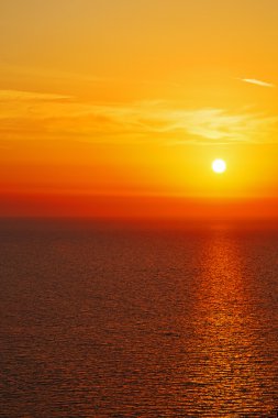 Santorini Yunanistan günbatımı ve gökyüzü Akdeniz Kızıldeniz