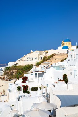 Yunanistan'ın santorini ve gökyüzü