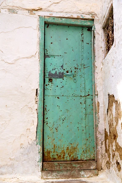 Antigua puerta en Marruecos África antiguo verde — Foto de Stock