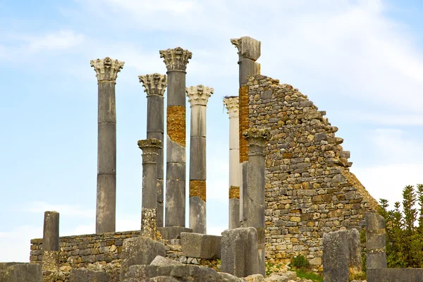 In Africa del Morocco il vecchio monumento romano deteriorato — Foto Stock