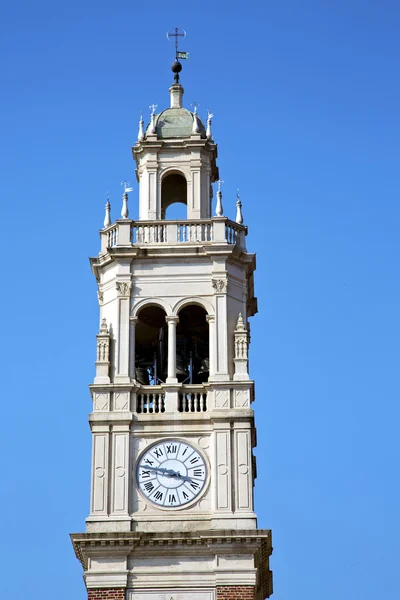 Busto arsizio old abstract in  italy   the    tower bell sunny d — Stock Photo, Image