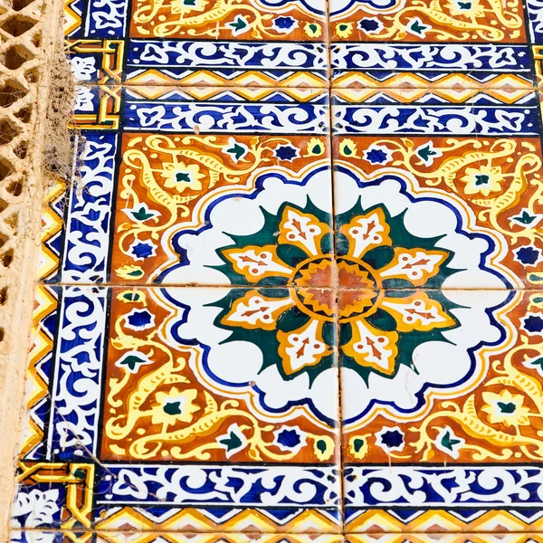 Line in morocco africa old tile and colorated floor ceramic abst — Stock Photo, Image