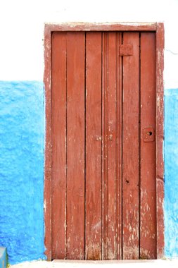 tarihsel mavi kapı Fas bina antika metal ru