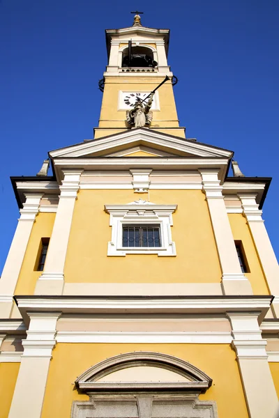 Em cislago velho abstrato itália a torre da igreja sino sunn — Fotografia de Stock