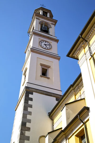 Vedano olona 教堂钟楼钟声阳光灿烂的日子 — 图库照片