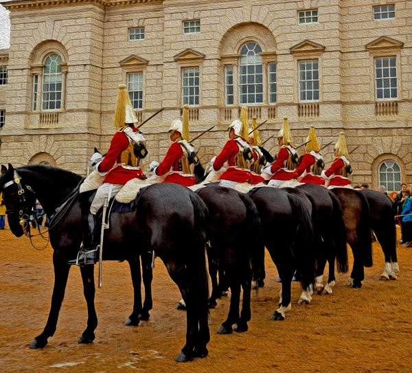 En Londres caballo de Inglaterra y caballería para la reina — Foto de Stock