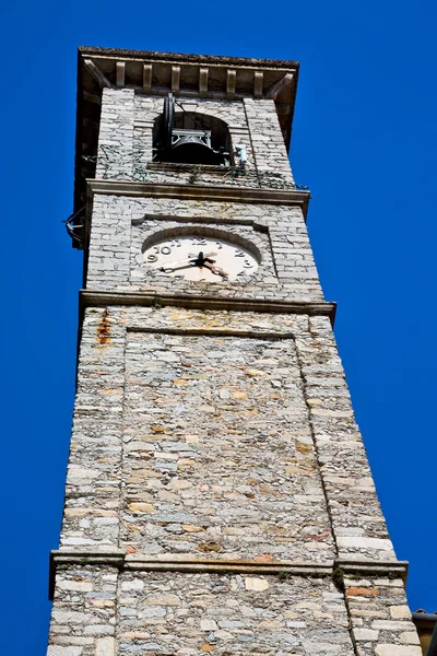 Monumento torre dell'orologio in italia europa vecchia e campana — Foto Stock