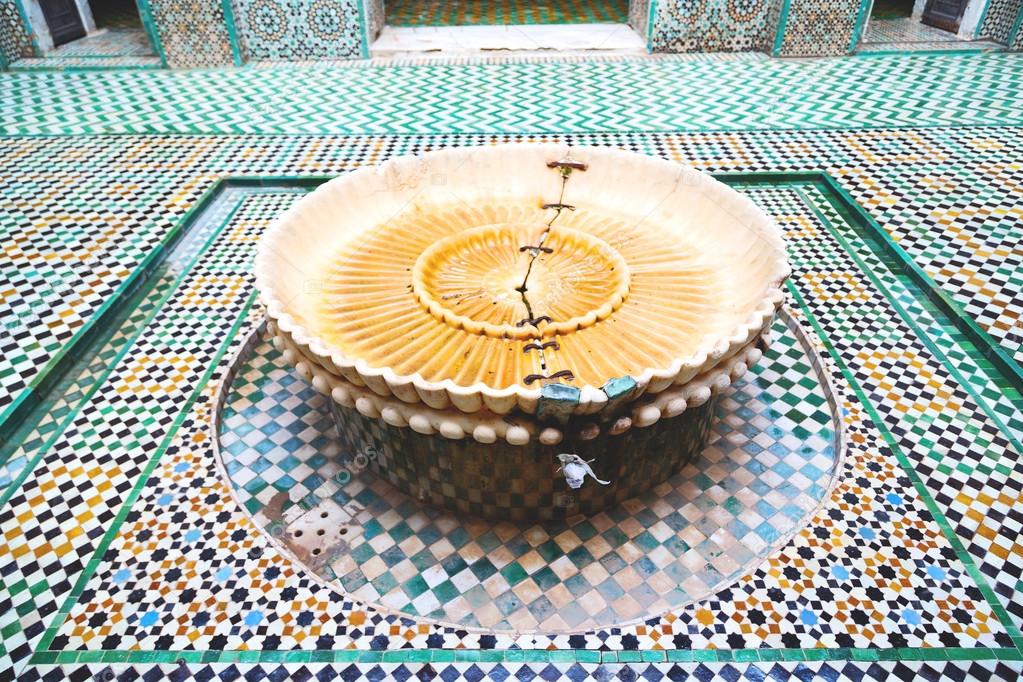 fountain in morocco africa  construction  mousque palace