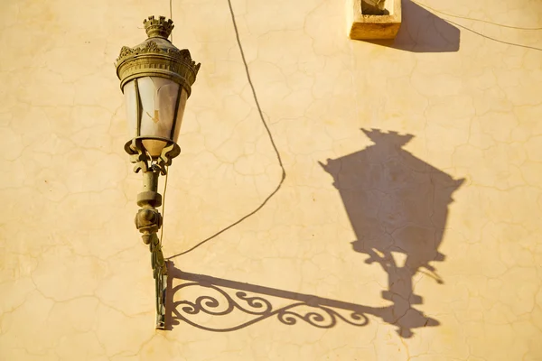 Street lamp in morocco shadow decoration — Stock Photo, Image