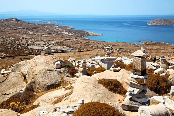 Delos Yunanistan ve yobaz tapınakta — Stok fotoğraf