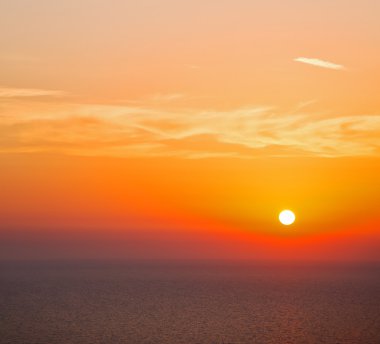 Santorini Yunanistan günbatımı ve gökyüzü Akdeniz Kızıldeniz