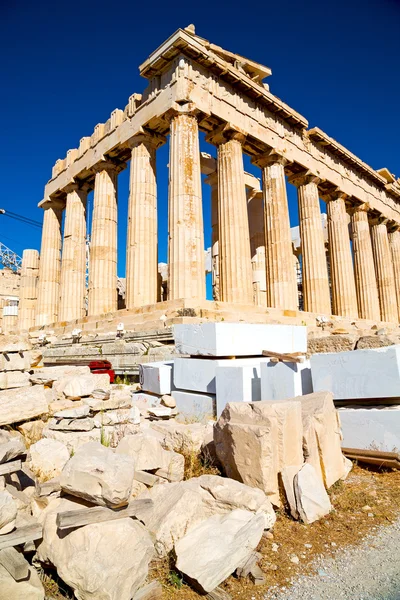 Statue acropolis athens     historical    the old architecture — Stock Photo, Image