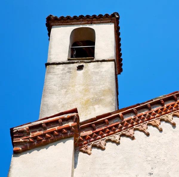 Ancien hodinová věž v Itálii Evropa staré kamenné a bell — Stock fotografie