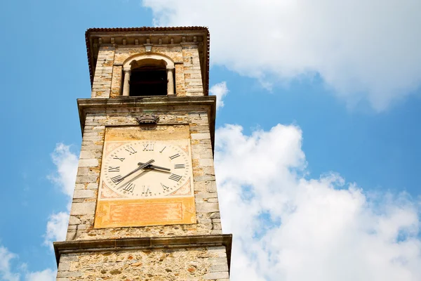 Ancien clock tower in  europe  and bell — Stock Photo, Image