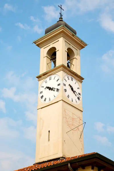 Ancien  tower in italy europe old  stone and bell — Stock Photo, Image