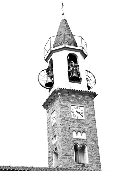 Stavba věže s hodinami v Itálii Evropa staré kamenné a bell — Stock fotografie