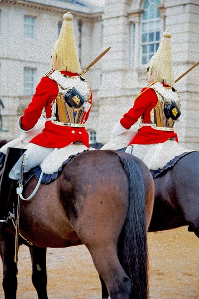 En Londres caballo de Inglaterra y caballería para la reina — Foto de Stock