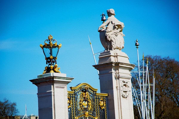 Inglaterra mármol histórico y estatua en la ciudad vieja de Londres — Foto de Stock