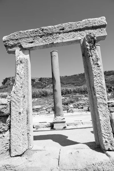 Perge oude constructie in Azië Turkije de kolom en de Romeinse — Stockfoto