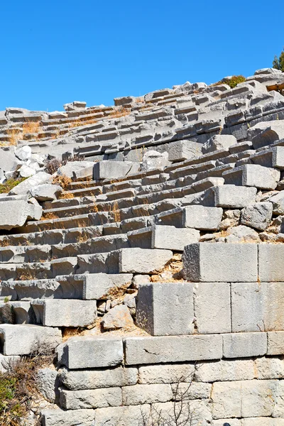 Στο termessos ουρανό και ερείπια παλιού ναού — Φωτογραφία Αρχείου