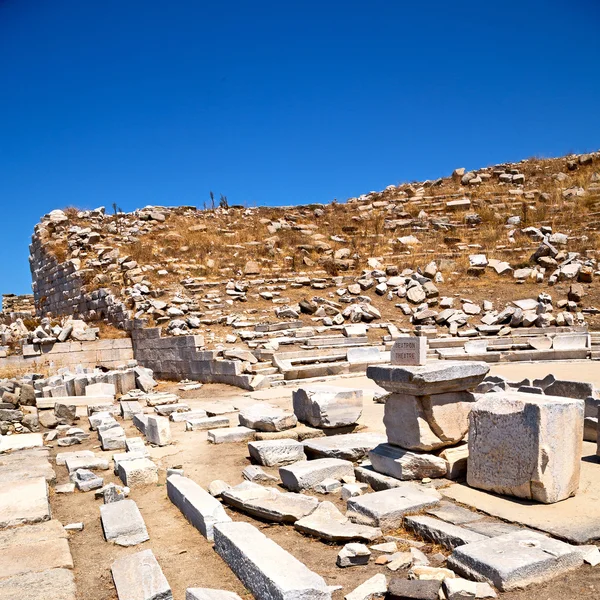 Archäologie in delos griechenland die historische akropolis und alte rui — Stockfoto