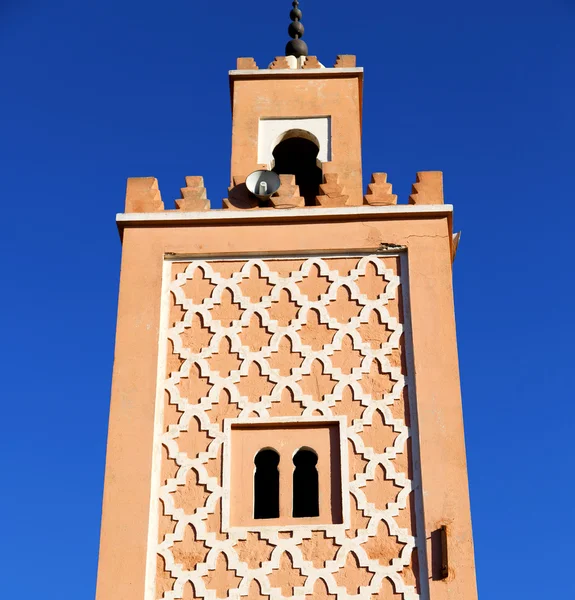 In maroc africa minareto e il cielo blu — Foto Stock