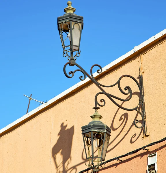 Street lamp in morcho africa old lane, the outdoor and de — стоковое фото